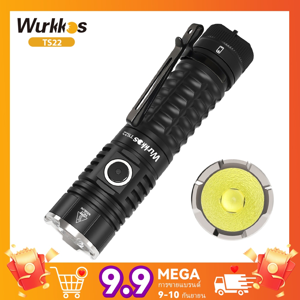 Wurkkos TS22 USB C ชาร ์ จ 21700 LED XHP70D HICRI ไฟฉาย 4500LM ที ่ มีประสิทธิภาพ