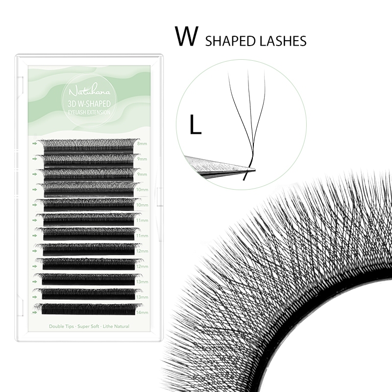 NATUHANA W รูปร่างขนตา L/LU รูปร่าง 3D สีน้ําตาลสีดําสีน้ําตาล Lashes Soft Mink Lashes Matte Eyelashes
