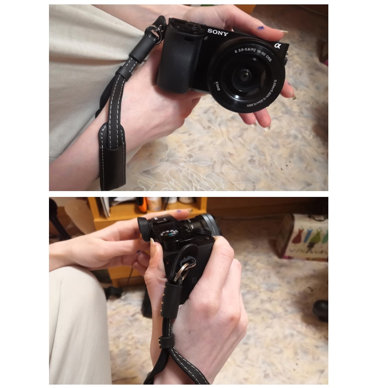 Pu หนัง Lanyard กล้องข้อมือสายคล้องมือสําหรับ Sony Alpha 7 IV A7M4 A7C A9III A7CII ZV-E1 ZV-E10 II ZV-E10L A9 A7C A7S A7R A6600 V7
