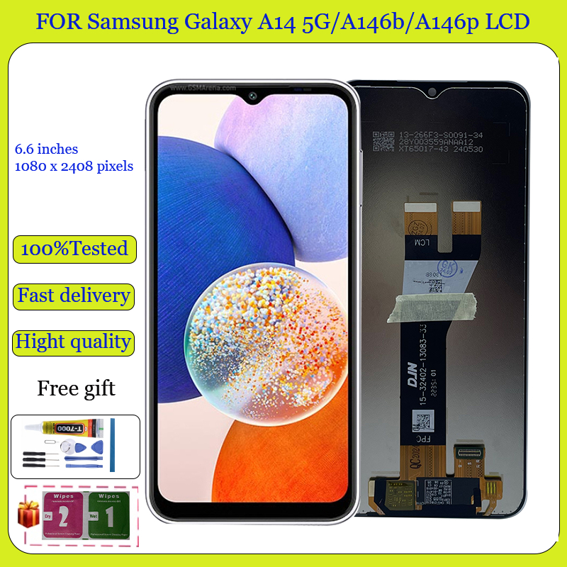 Original สําหรับ Samsung Galaxy A14 5G/A146B/ A146P/A146U/ A14 4G LCD touch screen digitizer จอแสดงผล