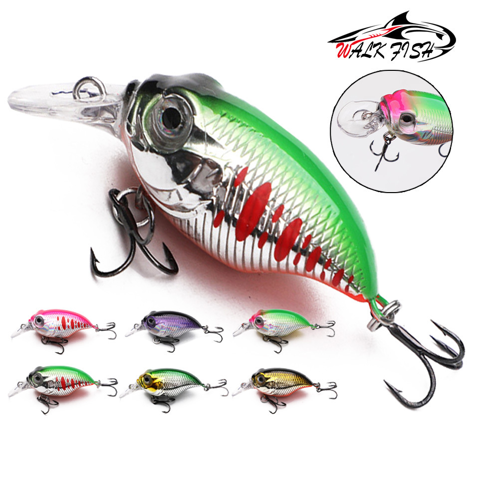 เดินปลา 1 ชิ้น 53 มิลลิเมตร 5 กรัม Crankbait ลอย 3D ตาเลเซอร์เคลือบ Wobbler Hard เหยื่อตกปลา Tackle