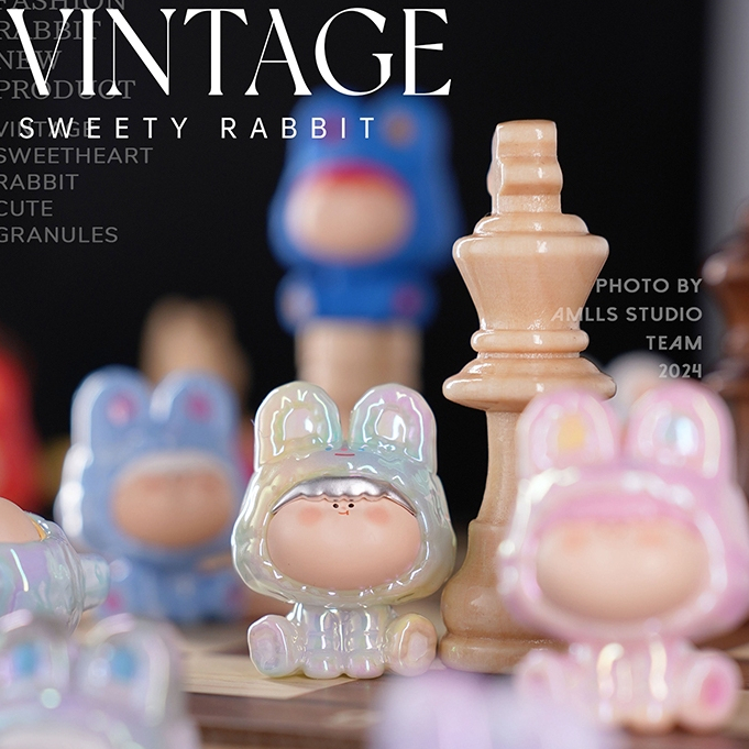 Amlls Retro Sweetheart Rabbit Shape Cute Particles Series Mystery Bag ของขวัญน่ารักอินเทรนด์ Play Figure