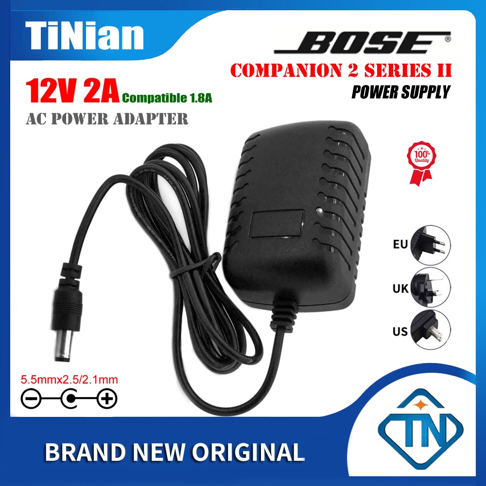 เครื่องชาร์จอะแดปเตอร์ AC / DC 12V 2A 1.8A สำหรับ Bose Companion 2 Series II แหล่งจ่ายไฟระบบลำโพงมัลติมีเดีย