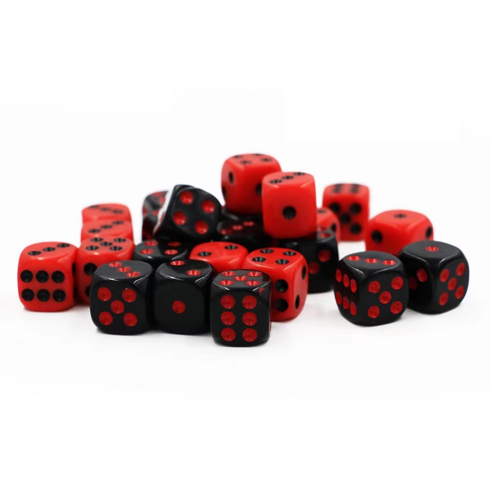 24PCS Polyhedron ลูกเต๋า D6 ลูกเต๋า 16 มม.อะคริลิค 6 ด้านลูกเต๋าเกมลูกเต๋าสําหรับ RPG MTG DND ลูกเต๋