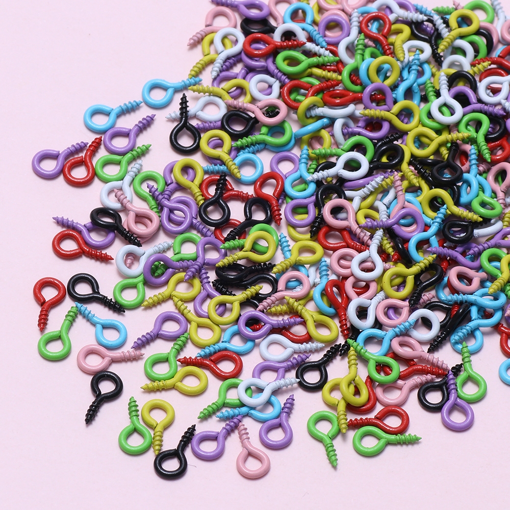 50ชิ้นที่มีสีสันทาสีโลหะผสมแกะฮอร์นเล็บสกรูอุปกรณ์เครื่องประดับ ทําเอง