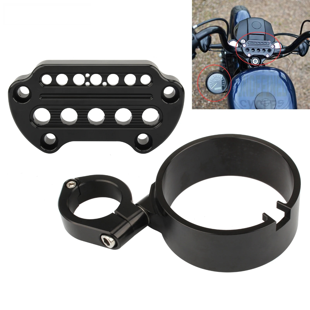 รถจักรยานยนต์ด้านข้างเครื่องมือติดตั้งวงเล็บ Speedometer ตําแหน่งเหมาะสําหรับ Harley Sportster XL883 XL1200 เหล็ก 883 Forty-Eight 72