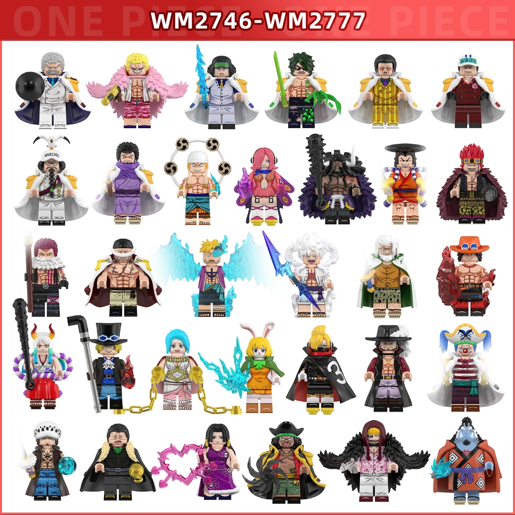 One Piece Building Blocks Garp Kohza Luffy Hancock Mihawk Newgate Buggy Enel Marco Minifigures ของเล่น