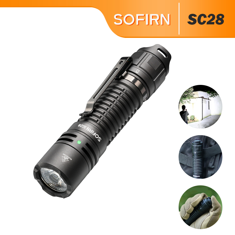 Sofirn SC28 ไฟฉาย LED EDC 2800 ลูเมนสูง 6 โหมด ชาร์จ USB C IPX8 สําหรับตั้งแคมป์ ฉุกเฉิน ล่าสัตว์ ซ่