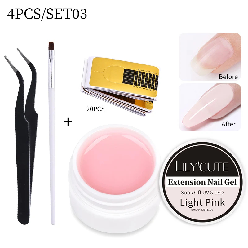 Ur น้ําตาล 8ML ชุดเจลต่อเล็บ Vernis กึ่งถาวร UV Nail Art อะคริลิคคริสตัล Hard Gel Quick Extension เล็บเจลครบชุด