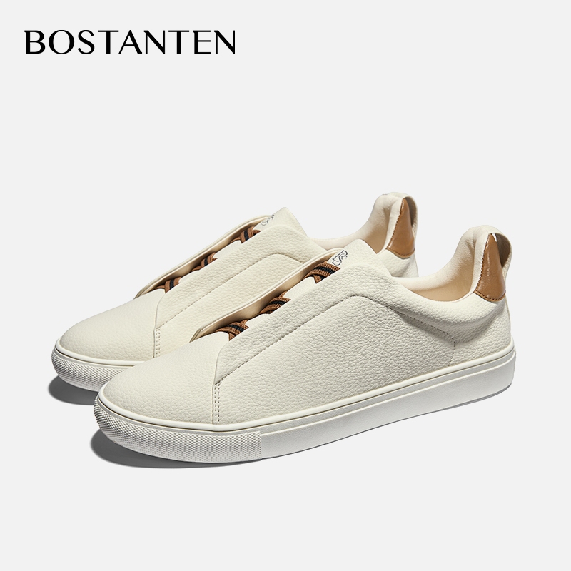 Bostanten รองเท้าผู้ชายแบบมีแถบยางยืดนุ่มสบายรองเท้ากีฬาที่ทนต่อการสึกหรอ 40-44