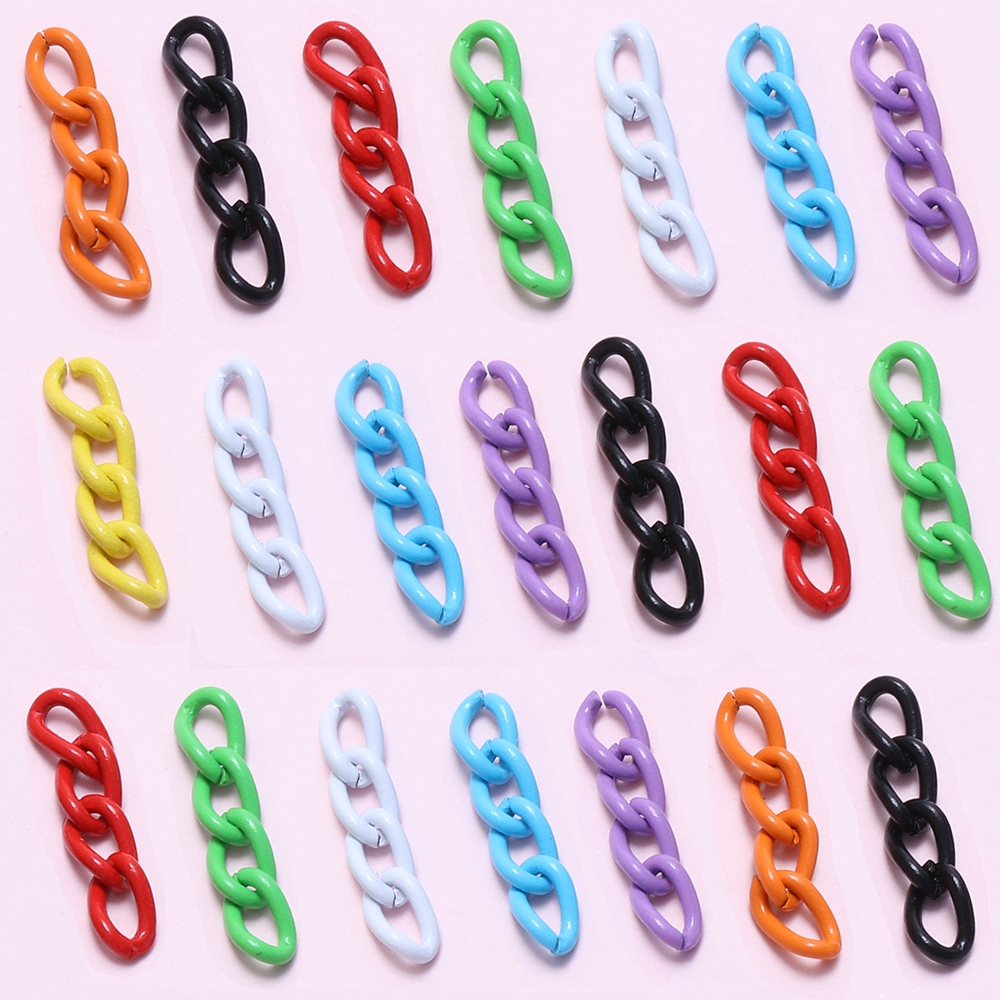 10ชิ้น สีอบสีเหล็กสี่ส่วนโซ่เครื่องประดับอุปกรณ์เสริมโซ่พวงกุญแจหาง