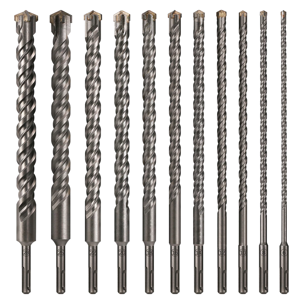 1 PC คอนกรีต SDS Plus 6-28 มม.บิต Cross หัวตัดคู่ auger ค้อน 310 มม.อิฐบล็อกค้อนไฟฟ้าอิฐบิต