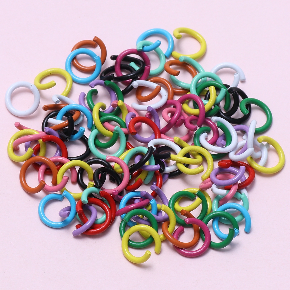 50ชิ้นสีอบสีโลหะผสมแหวนเครื่องประดับอุปกรณ์เสริมการเชื่อมต่อแหวนเปิดการเชื่อมต่อแหวน