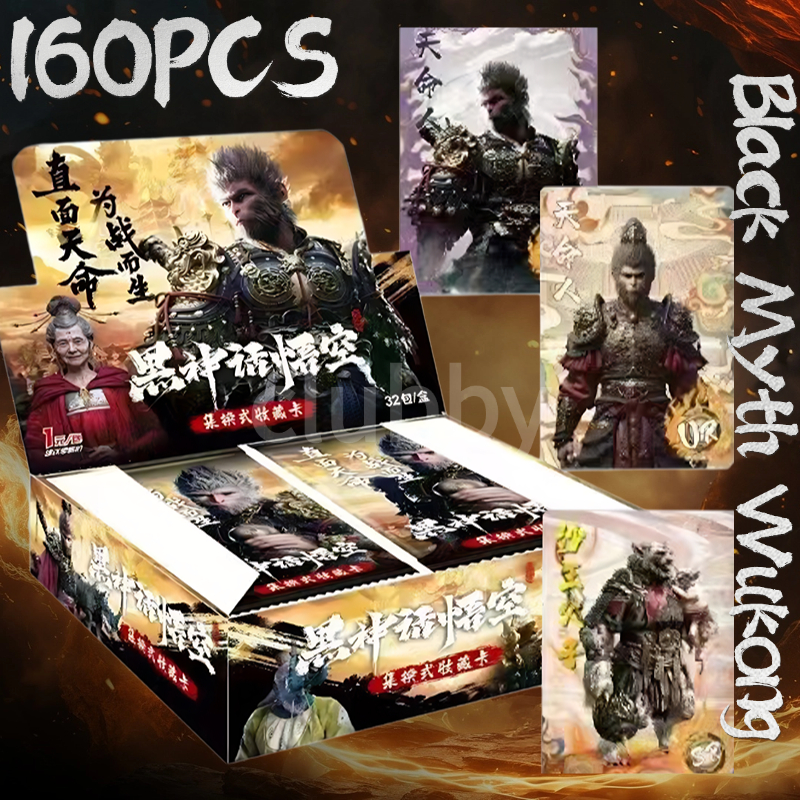 160 Black Myth Wukong Card CR/UR/SSR Rare Flash Card เกมพัดลมอุปกรณ์ต่อพ่วงคอลเลกชันการ์ด