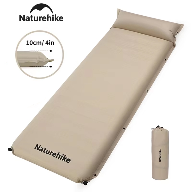 Naturehike Self-inflatting ที่นอน D04 Camping Inflatable ที่นอน 10 ซม.หนา Tourist โฟม Sleeping Mat เต็นท์กลางแจ้ง Mat