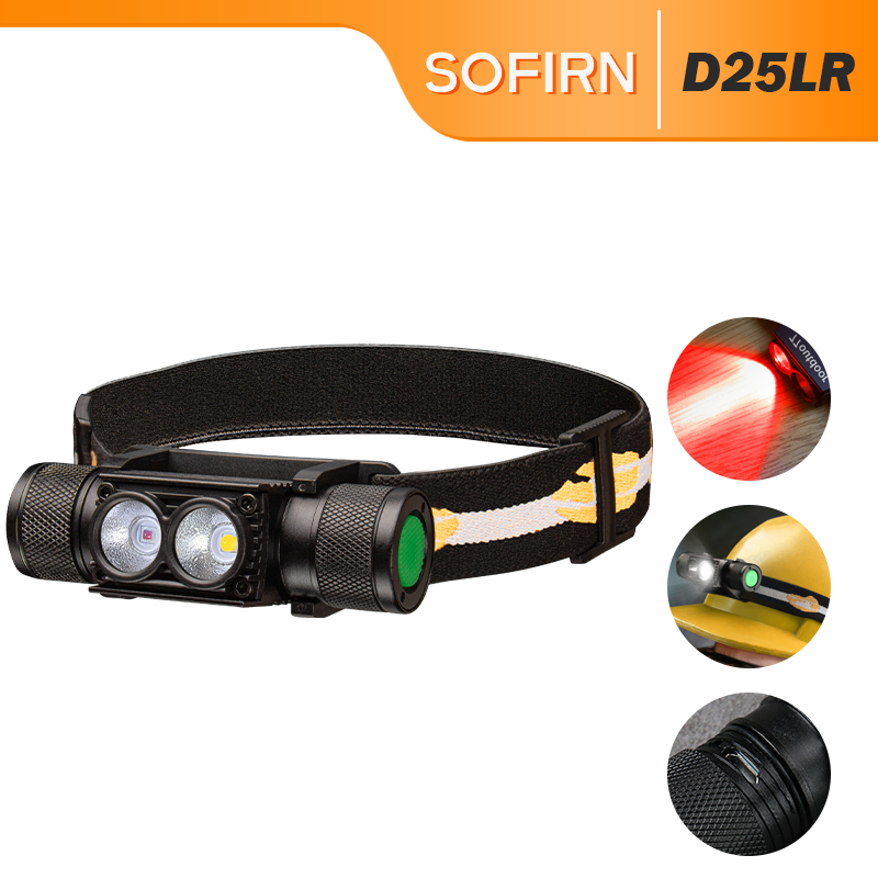 Sofirn ไฟ LED D25Lr(H25Lr) สว่างมาก 1000Lm Type-C Lh351D 5000K 90 Cri + Sst20 Dr 660 Nm สีแดง