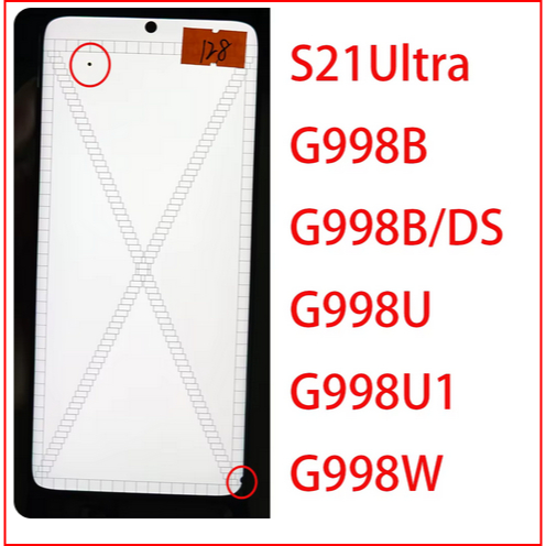 6.8 นิ้วทํางาน Super AMOLED พร้อมสาย burn ไม่มีกรอบสําหรับ Samsung Galaxy S21 Ultra 5G G998U G998FG9