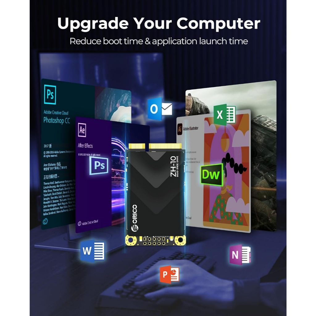 ORICO mSATA SSD SATA III 6Gbps 3D NAND 128GB 256GB 512GB สำหรับแล็ปท็อป Ultrabooks Desktop (ZH10)