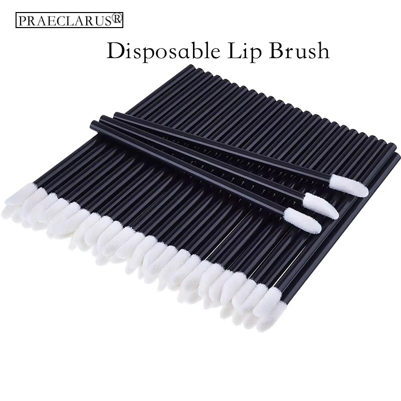 Paeclarus Lip Brush 50 PCS ลิปสติก Wands Applicator ทิ้ง Lash แปรงสําหรับมาสคาร่าแปรงแต่งหน้าเครื่องสําอางแบบพกพาความงามแต่งหน้าเครื่องมือ