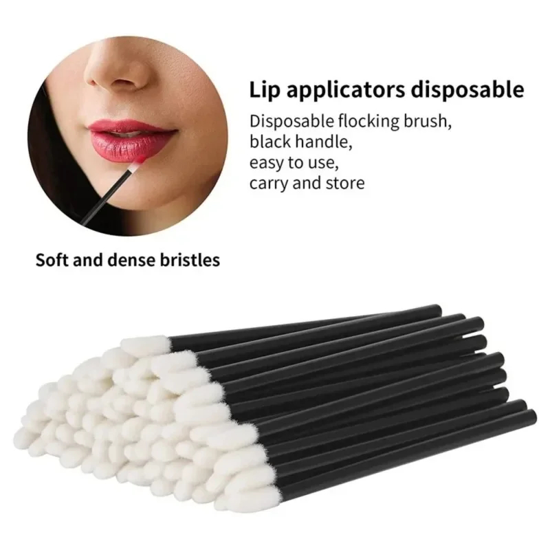 Paeclarus Lip Brush 50 PCS ลิปสติก Wands Applicator ทิ้ง Lash แปรงสําหรับมาสคาร่าแปรงแต่งหน้าเครื่องสําอางแบบพกพาความงามแต่งหน้าเครื่องมือ - รูปที่ 4
