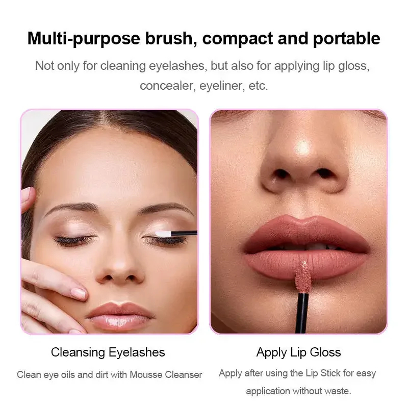 Paeclarus Lip Brush 50 PCS ลิปสติก Wands Applicator ทิ้ง Lash แปรงสําหรับมาสคาร่าแปรงแต่งหน้าเครื่องสําอางแบบพกพาความงามแต่งหน้าเครื่องมือ - รูปที่ 6