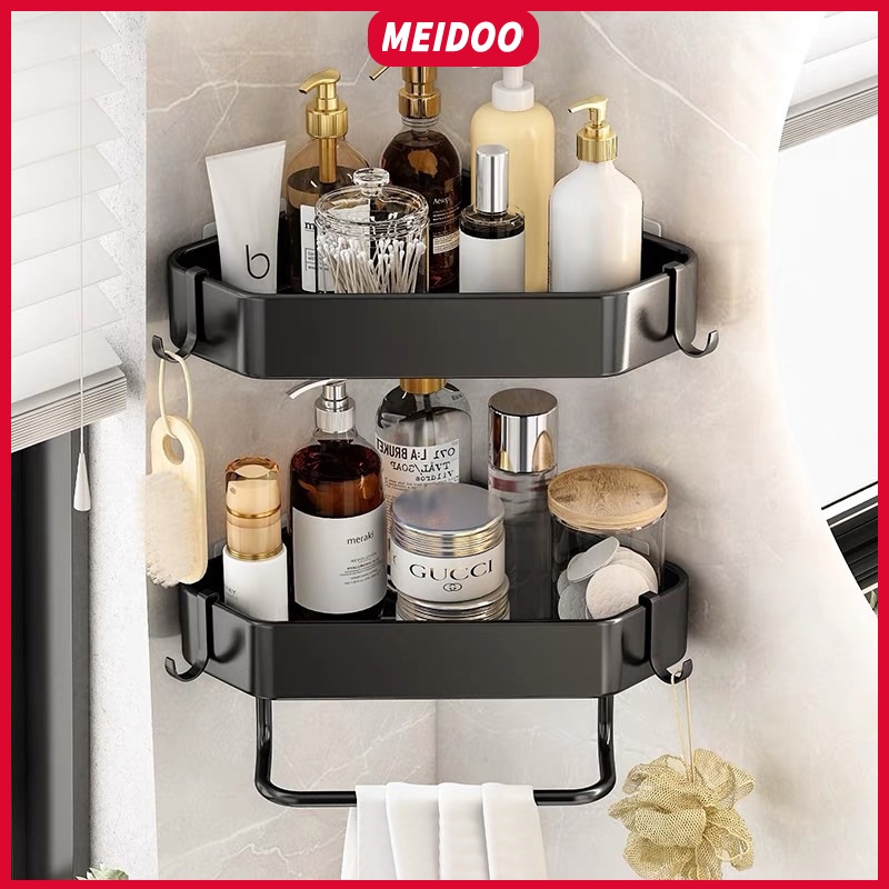 MEIDOO ขาตั้งมุม ชั้นวางของในห้องน้ํา แบบติดผนัง มุมเดียว ขนาดใหญ่ ไม่ต้องเจาะรู