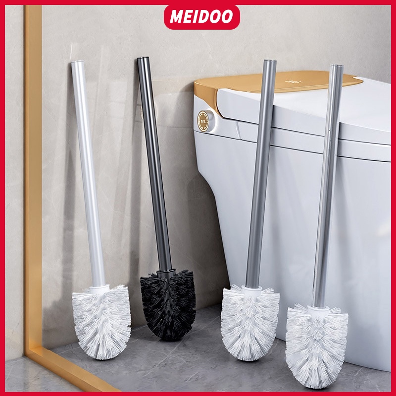 MEIDOO แปรงทําความสะอาดห้องน้ํา หัวแปรงและเสา สีดําและสีขาว