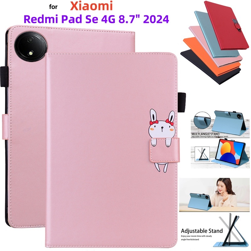 ปรับขาตั้งปกหนังสําหรับ Xiaomi Redmi Pad Se 4G 8.7 นิ้ว 2024 แท็บเล็ตแม่เหล็กดูดฟังก์ชั่นกรณี