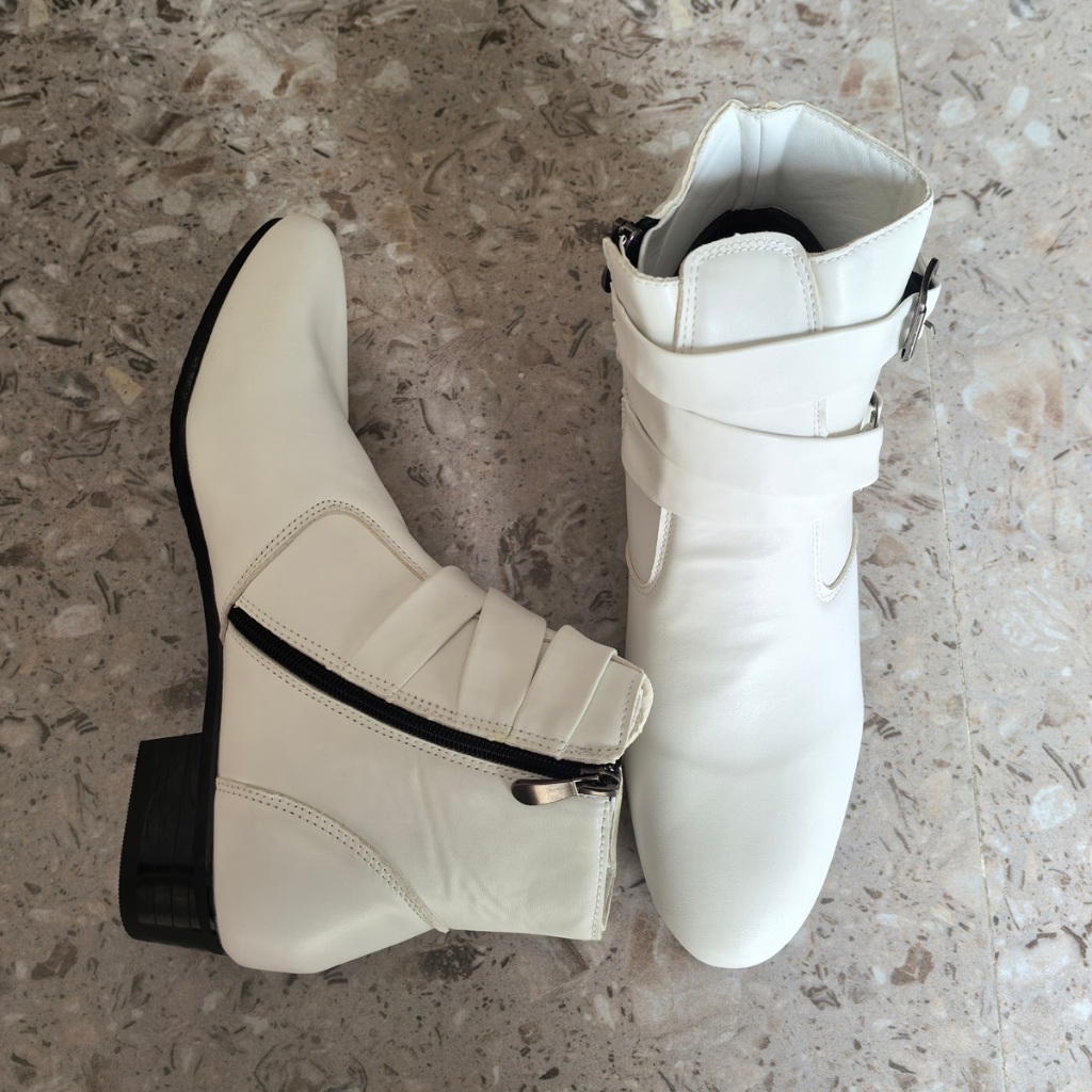 รองเท้าบูทกีฬาหุ้มข้อสไตล์เรโทร สวมใส่สบาย รองเท้าหนังทรงคัชชูแบบมีซิป สําหรับผู้ชาย 028 - รูปที่ 2