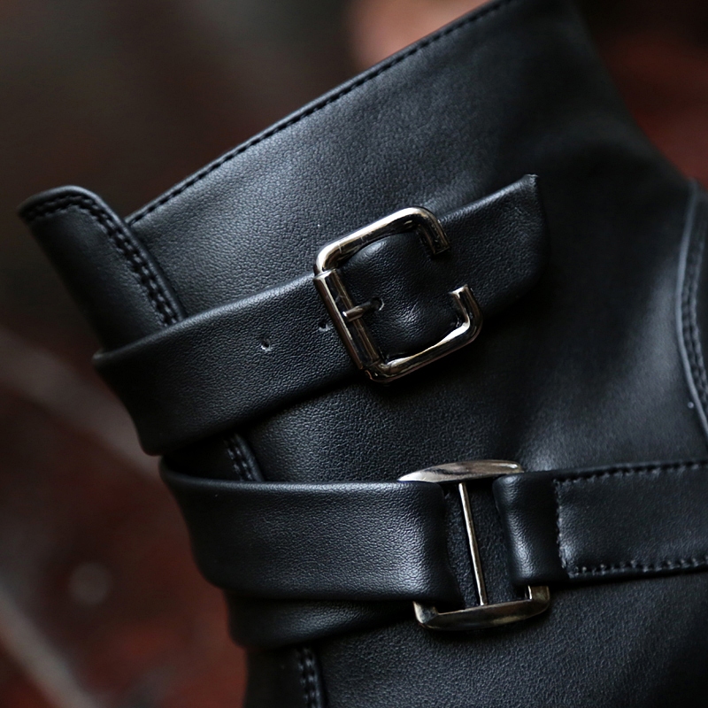 รองเท้าบูทกีฬาหุ้มข้อสไตล์เรโทร สวมใส่สบาย รองเท้าหนังทรงคัชชูแบบมีซิป สําหรับผู้ชาย 028 - รูปที่ 3