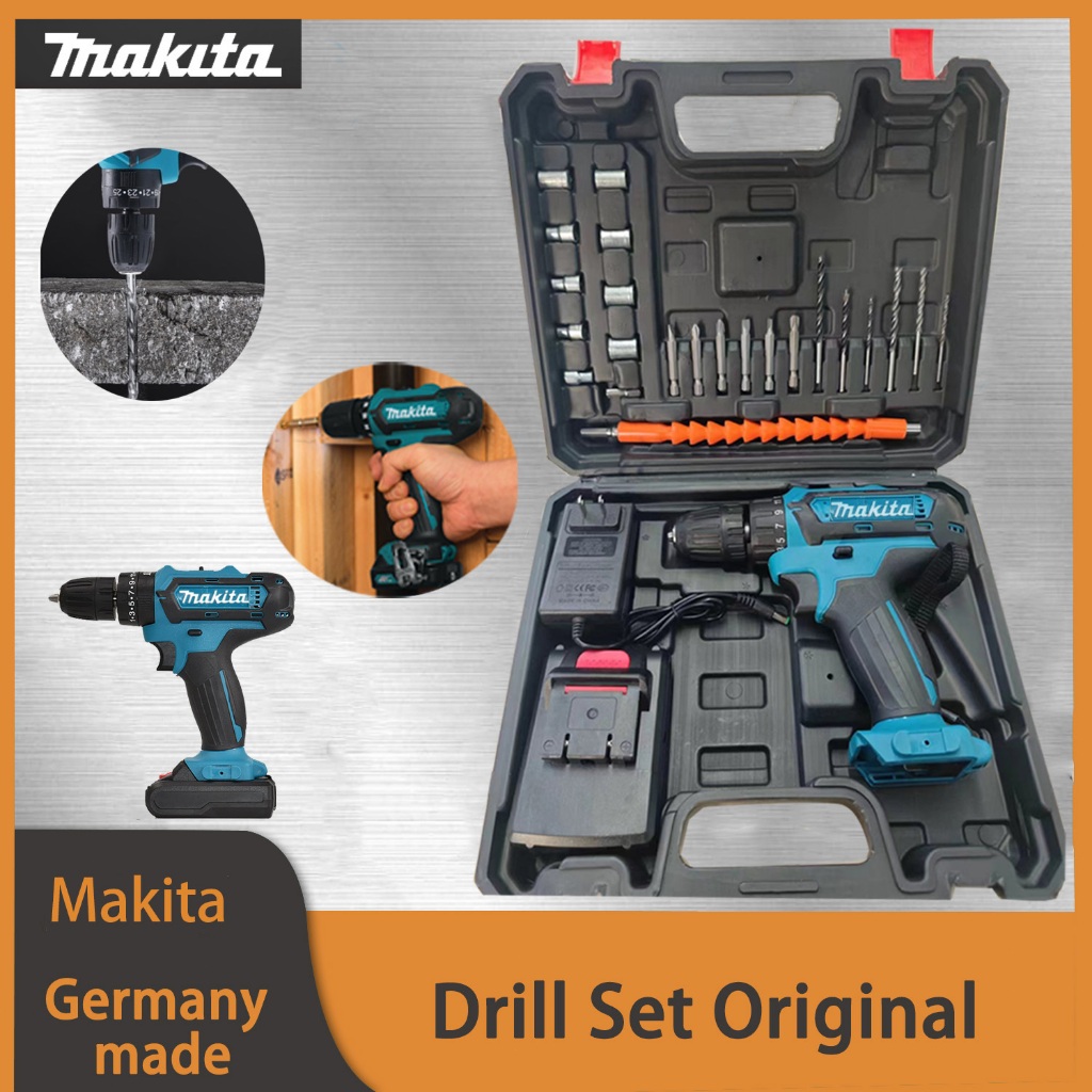 รับประกัน 3 ปี สว่านกระแทกไร้สาย MAKITA แท้สว่านไร้สาย สว่าน มีระบบกระแทก  ไร้สายสว่านแบต