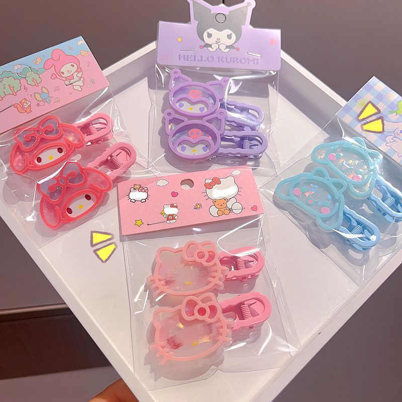 SANRIO 2 ชุดการ์ตูนเกาหลี ซานริโอ กิ๊บติดผมหญิง อิน ของขวัญวันเกิดนักเรียนน่ารัก
