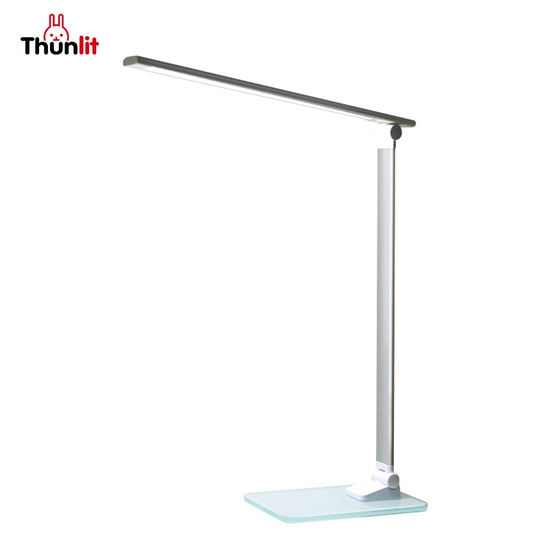 Thunlit โคมไฟตั้งโต๊ะ แบบเรียบง่าย โคมไฟหัวเตียง โคมไฟอ่านหนังสือเสียบUSB ปรับแสงไฟ 3 สี ปกป้องสายตา