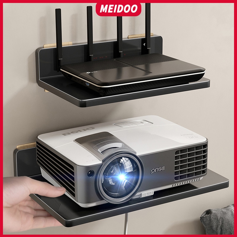 MEIDOO ชั้นวางเราเตอร์ โปรเจคเตอร์ชั้นวางติดผนัง  ชั้นวางโปรเจคเตอร์  ดีไซน์กลวง ไม่ต้องเจาะ