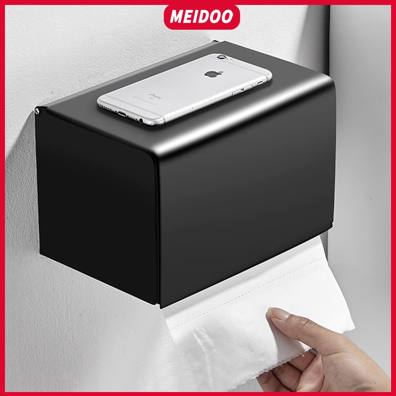 MEIDOO ที่ใส่ม้วนกระดาษทิชชู่ในห้องน้ํา แบบไม่เจาะรู ที่ใส่กระดาษทิชชู่ ม้วนใหญ่