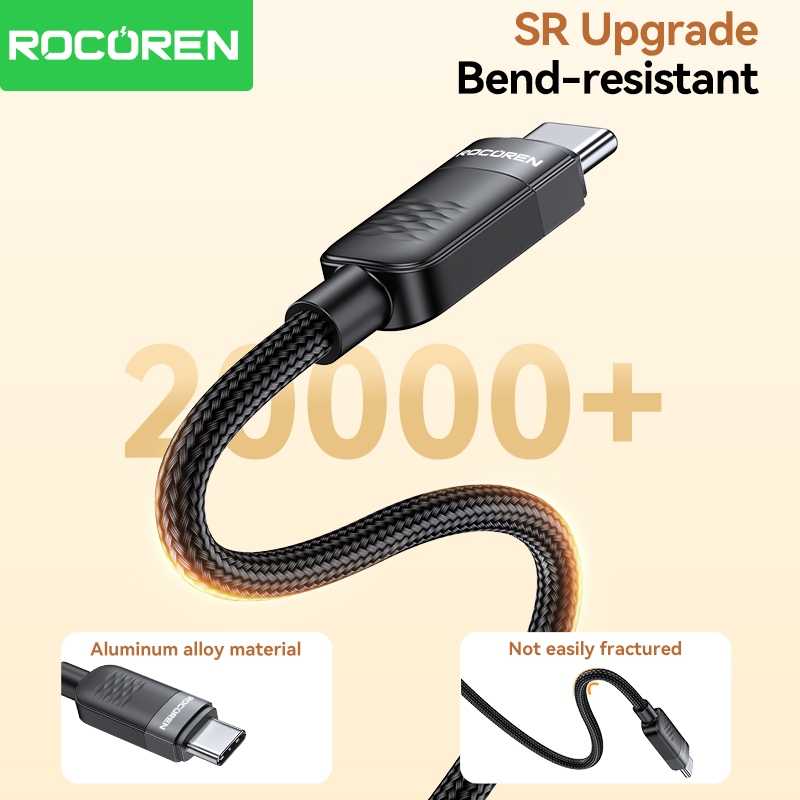 Rocoren 240W USB Type C ถึง USB C PD QC 3.0 5A Fast Charging USBC สายไฟสําหรับ iPhone 17 16 Pro Max Air โทรศัพท์ Android แล็ปท็อป - รูปที่ 4