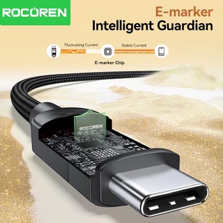 Rocoren 240W USB Type C ถึง USB C PD QC 3.0 5A Fast Charging USBC สายไฟสําหรับ iPhone 17 16 Pro Max Air โทรศัพท์ Android แล็ปท็อป