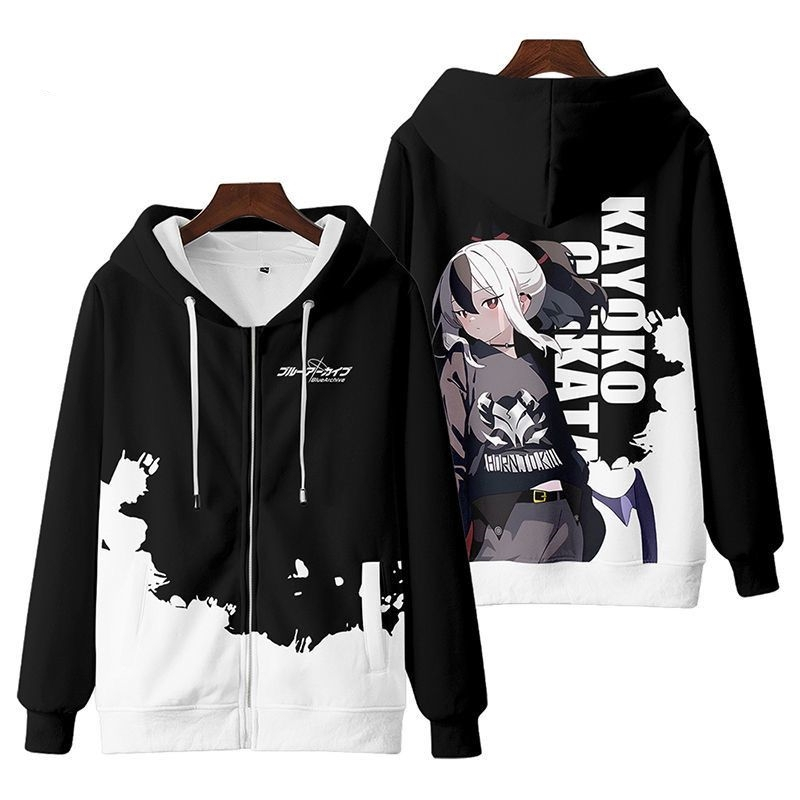 อะนิเมะใหม่ Blue Archive Sunaookami Shiroko/Onikata Kayoko ซิป Hoodie ผู้ชายญี่ปุ่นแฟชั่นผู้หญิงหลวม