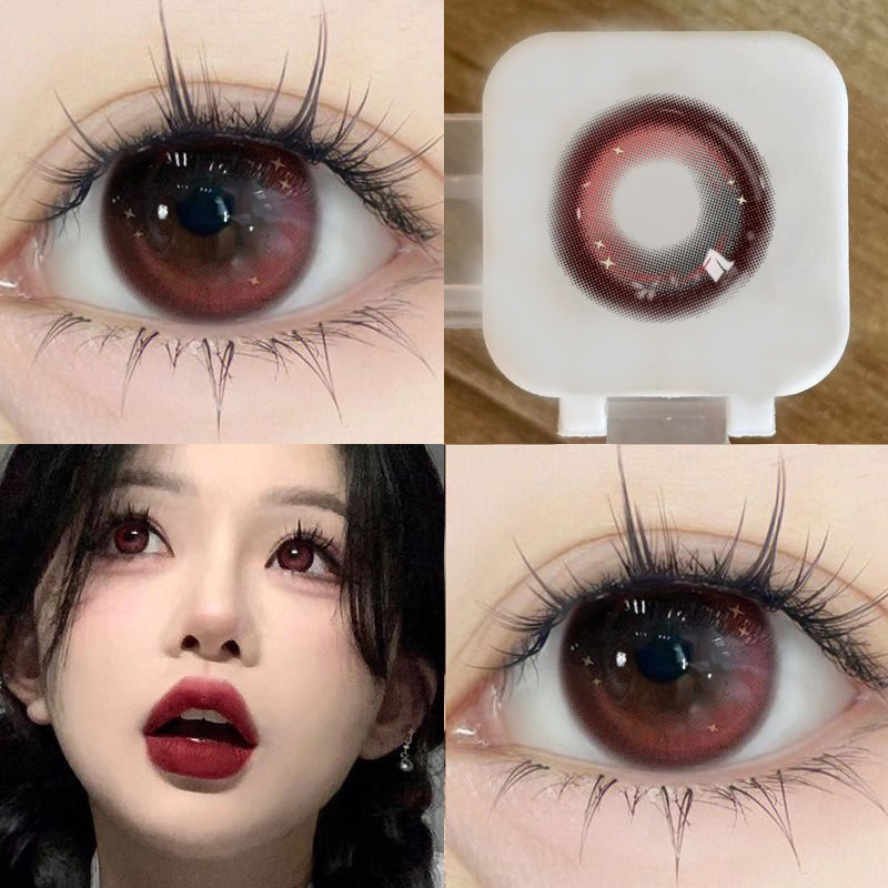 MILL CREEK สายตาสั้นและคอนแทคเลนส์  เส้นผ่าศูนย์กลางขนาดใหญ่ 14.5 มม.  สีแดงฮาโลวีนคอสเพลย์ 1 สำรับ 2 เม็ด