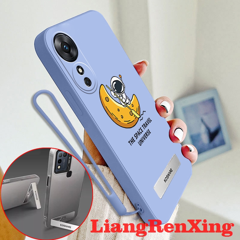 ปลอก OPPO A38 4G A58 4G A58 5G A78 4G A78 5G OPPO A98 5G เคสโทรศัพท์ softcase Liquid ตัวป้องกันซิลิโคนกันกระแทกฝาครอบออกแบบใหม่นักบินอวกาศพร้อมตัวยึด aesthetic ytxjcb01