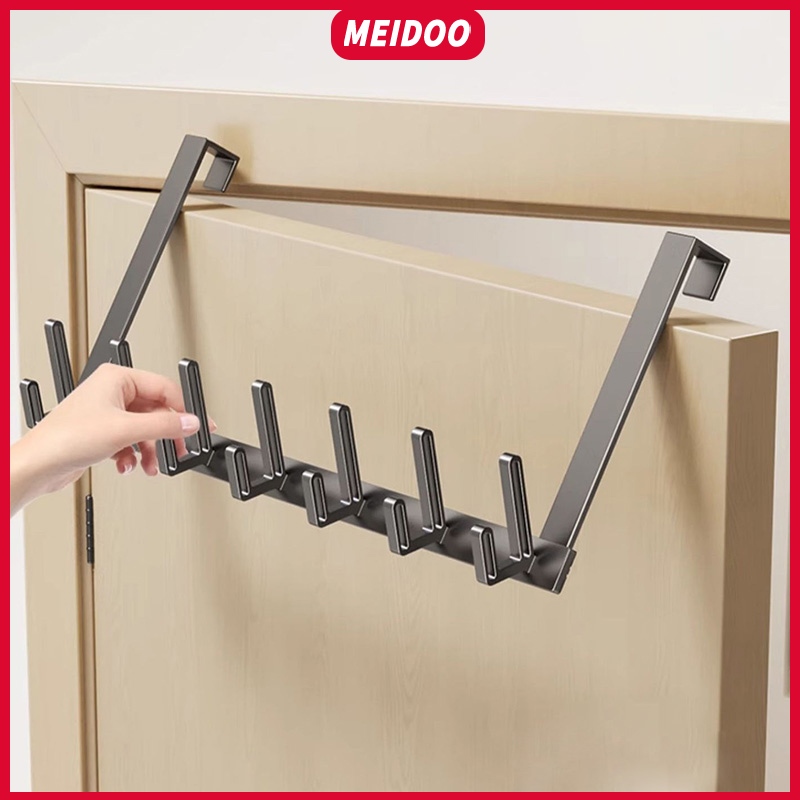 Meidoo ตะขอด้านบน และล่าง ติดตั้งด้านหลังประตู ไม่ต้องเจาะ กันน้ํา ไม่เป็นสนิม และรับน้ําหนักได้มาก