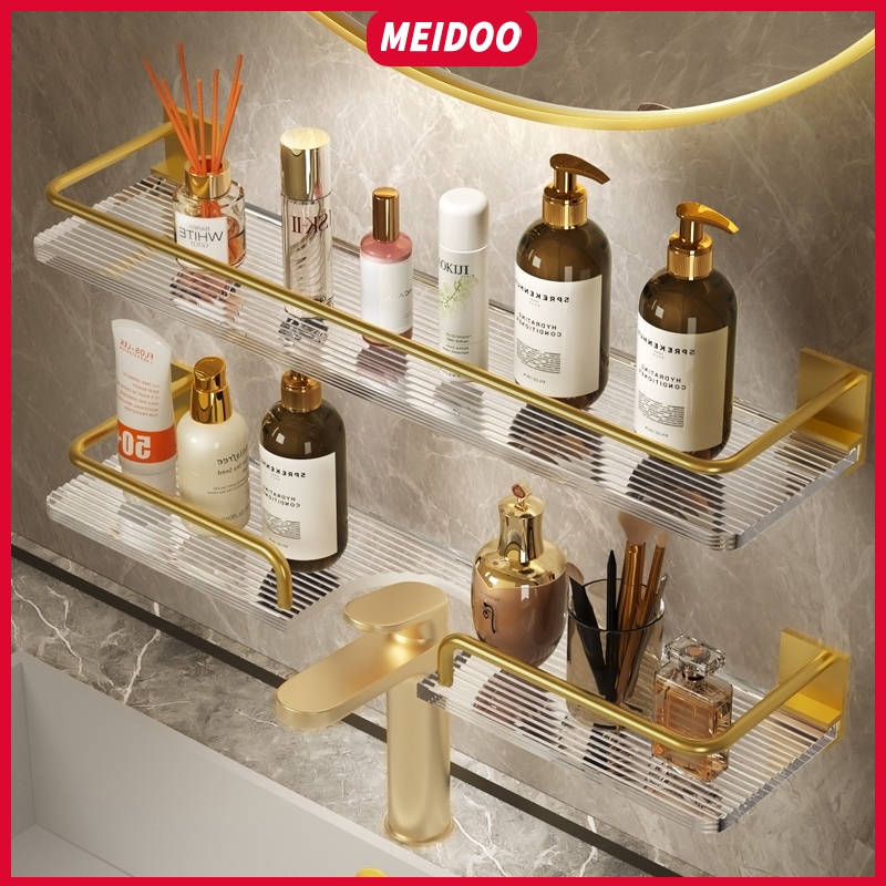 MEIDOO ชั้นวางของในห้องน้ำ ชั้นวางอ่างล้างหน้าแบบกันน้ำ สวยงาม ติดตั้งแบบไม่ต้องเจาะ