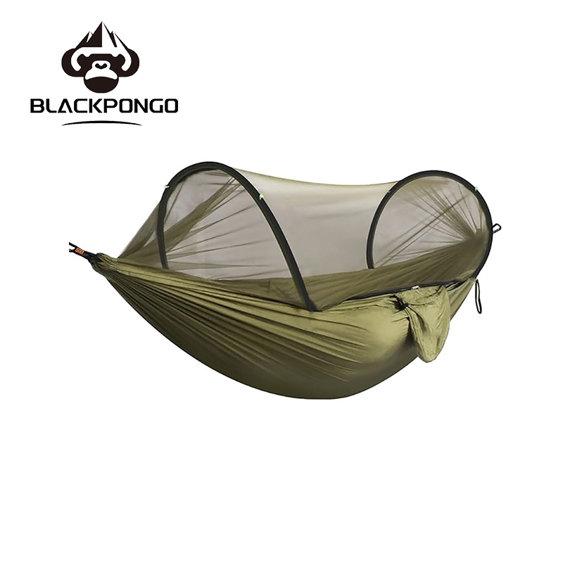 Blackpongo เปลญวนเปิดเร็วอัตโนมัติเต็มรูปแบบพร้อมมุ้งกันยุงกลางแจ้งผ้าไนลอน Camping เปลญวนป้องกันยุง
