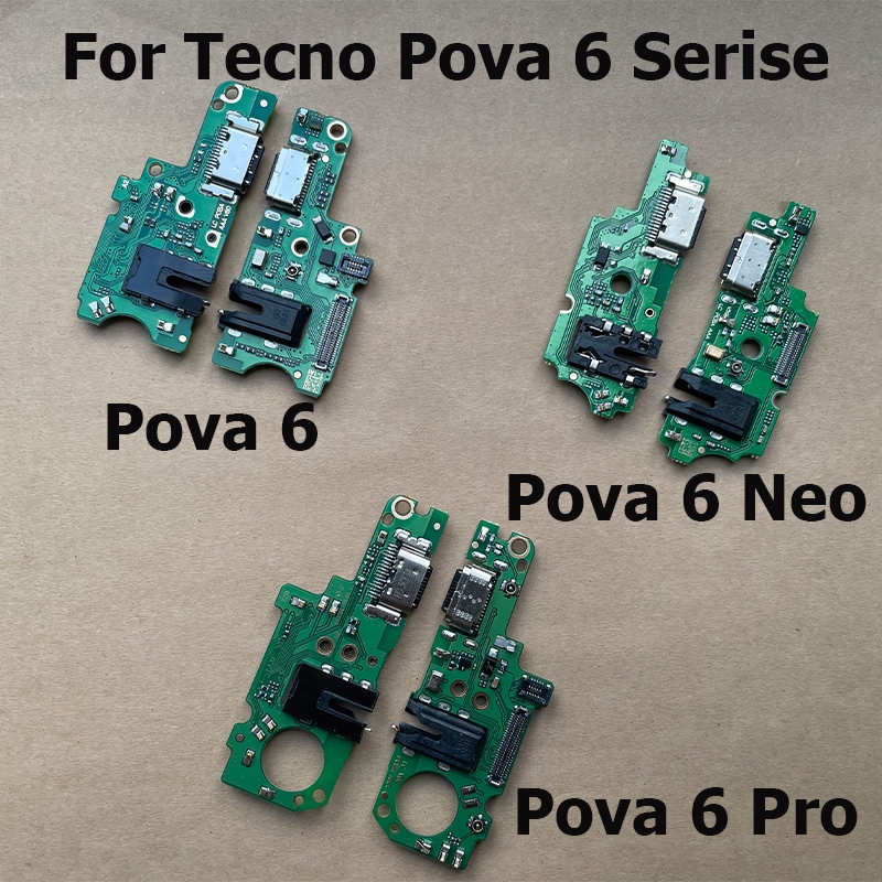 สําหรับ Tecno Pova 6 Fast USB ชาร์จ Dock พอร์ตไมโครโฟนขั้วต่อ Flex สายอะไหล่ซ่อมสําหรับ Pova 6 Pro Neo