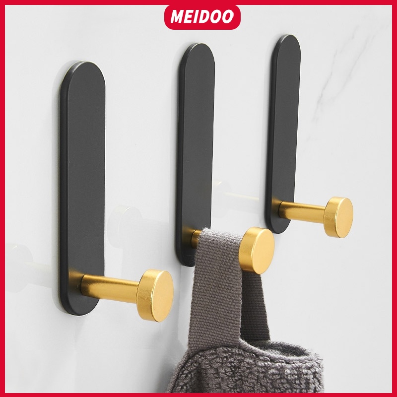 Meidoo ตะขอเสื้อผ้า ตะขอโลหะ ขอเกี่ยวแบบไม่ต้องเจาะ ที่เกี่ยวหมวก ตะขอติดผนัง