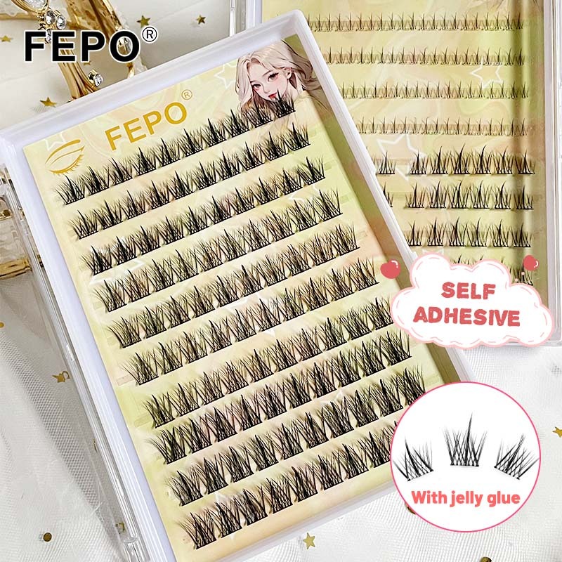 100-120 Cluster ขนตาปลอม Self-Adhesive ใหม่อัพเกรด Softer Lashes กาวฟรี 10-12 มม.