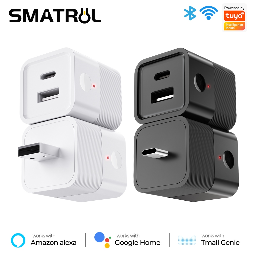 Smatrul Tuya สมาร์ท WIFI Mini แบบพกพาอะแดปเตอร์ 5V Micro USB Type-C ปลั๊กชาร์จไร้สาย APP Timing Voice Works พร้อม Alexa