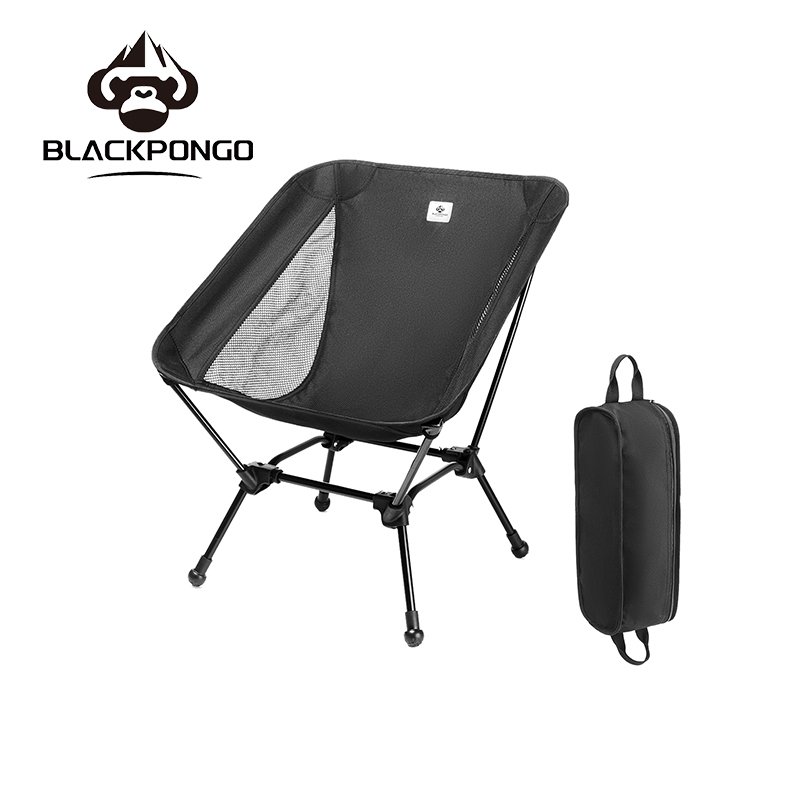 Blackpongo เก้าอี้พับกลางแจ้งอลูมิเนียมน้ําหนักเบาเป็นพิเศษเก้าอี้ตกปลาแบบพกพาสตูลหลังแคมป์ปิ้งเก้าอี้ดวงจันทร์รับน้ําหนัก 150 กก.