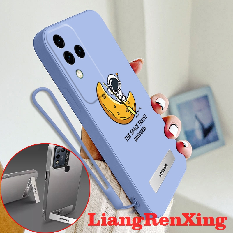ปลอก VIVO V30 Pro 5กรัม2024 VIVO V30 V30E 5กรัมโทรศัพท์กรณี softcase ซิลิโคนเหลวป้องกันเรียบกันกระแทกกันชนปกการออกแบบใหม่นักบินอวกาศกับผู้ถือ YTXJCB01ความงาม