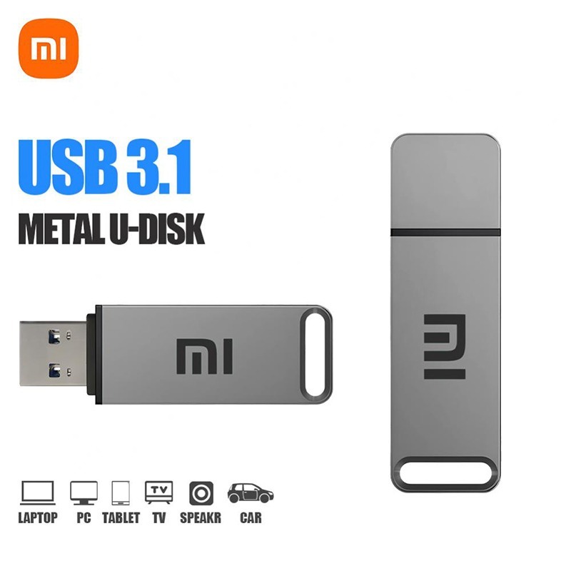 Xiaomi USB 3.1 แฟลชไดรฟ์ 4GB 32GB 128GB 512GB1TB 2TB โลหะความเร็วสูงไดรฟ์ USB กันน้ําอุปกรณ์จัดเก็บข้อมูลคอมพิวเตอร์